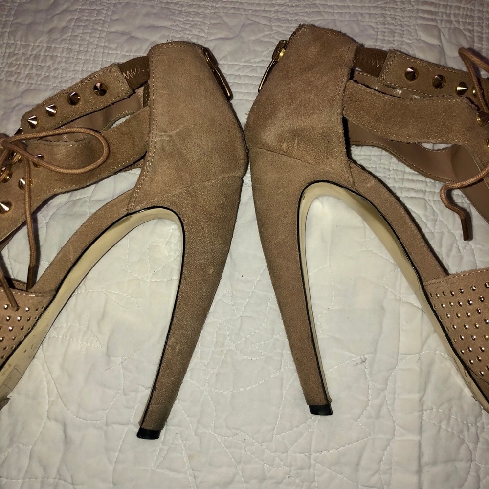 Bebe Suede Studded Heels - Picture 4 of 8